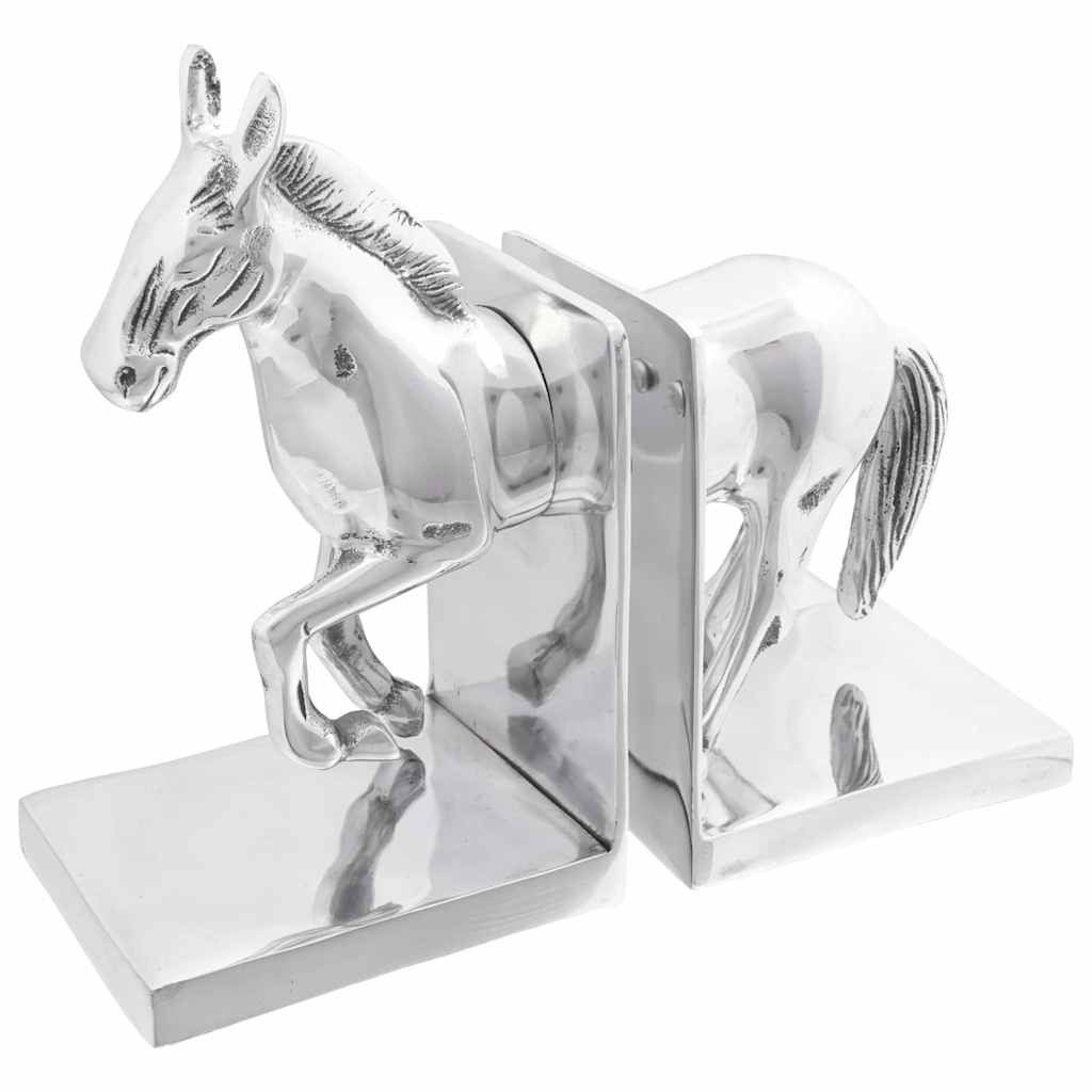 vidaXL Buchstütze Buchstützen 2 stk. Silber 11 x 14 x 25 cm Aluminium (2 St)