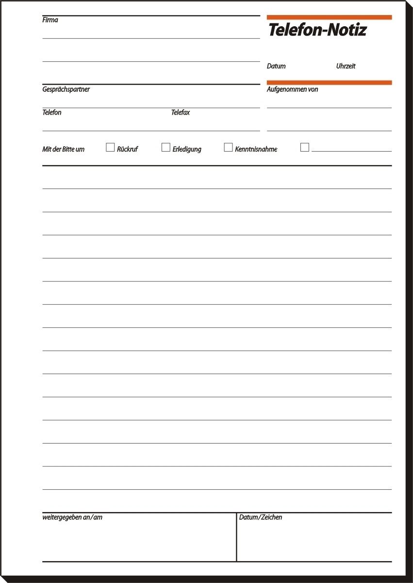 Formularblock Formularbuch Telefonnotiz A5 VE=50 Blatt.