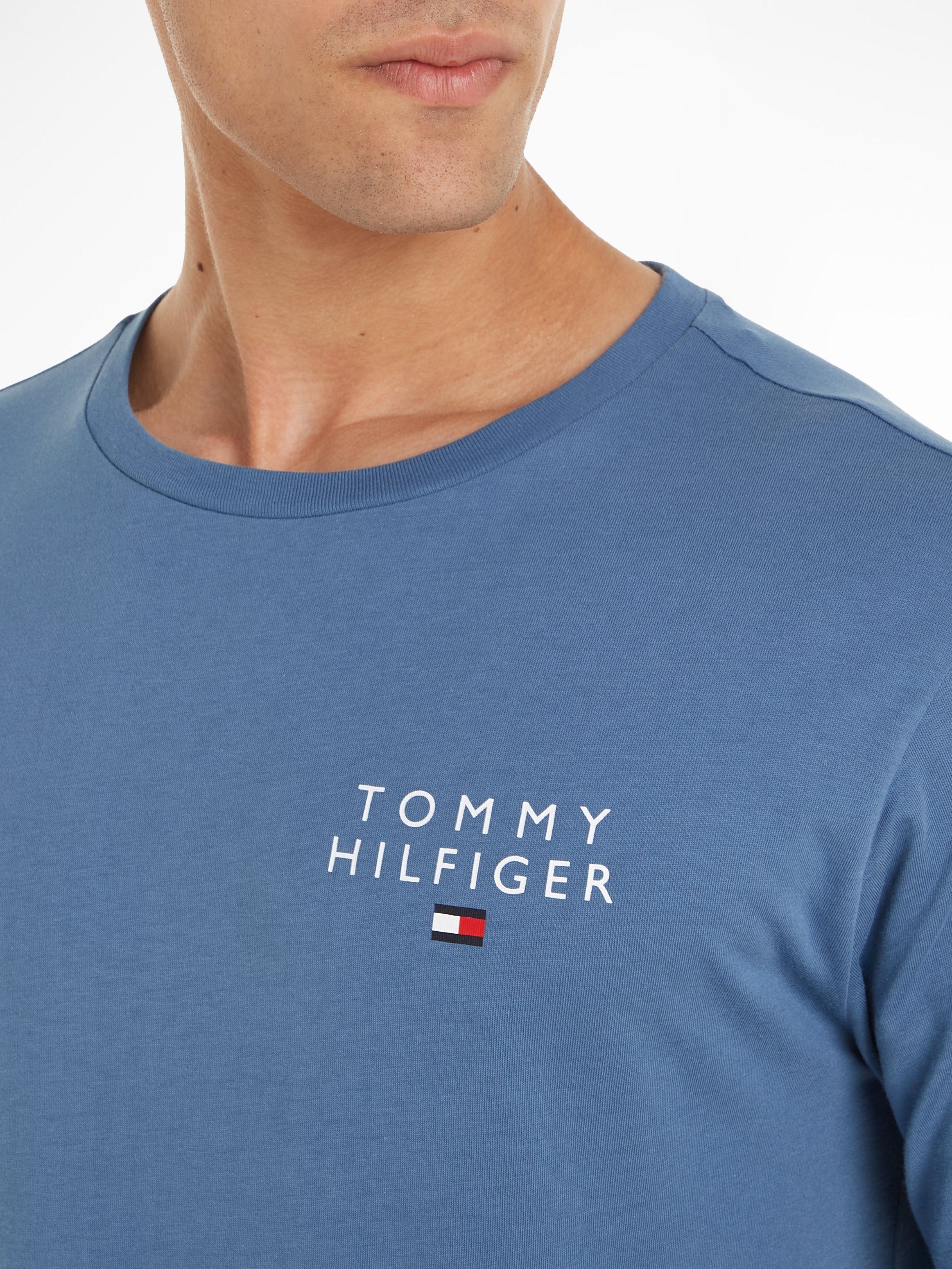 Hilfiger Iron Markenlabel Blue TEE LS Langarmshirt LOGO Mit Underwear Tommy