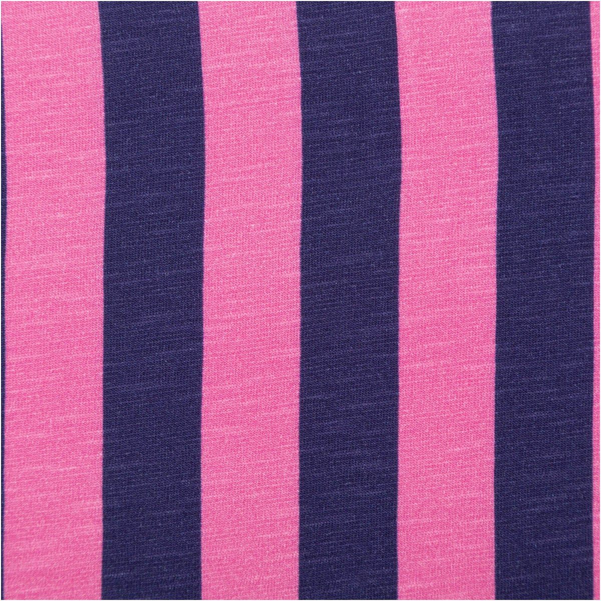 Swafing Stoff Viskose Stoff Slub Jersey Streifen pink dunkelblau Swafing 1,60m, allergikergeeignet