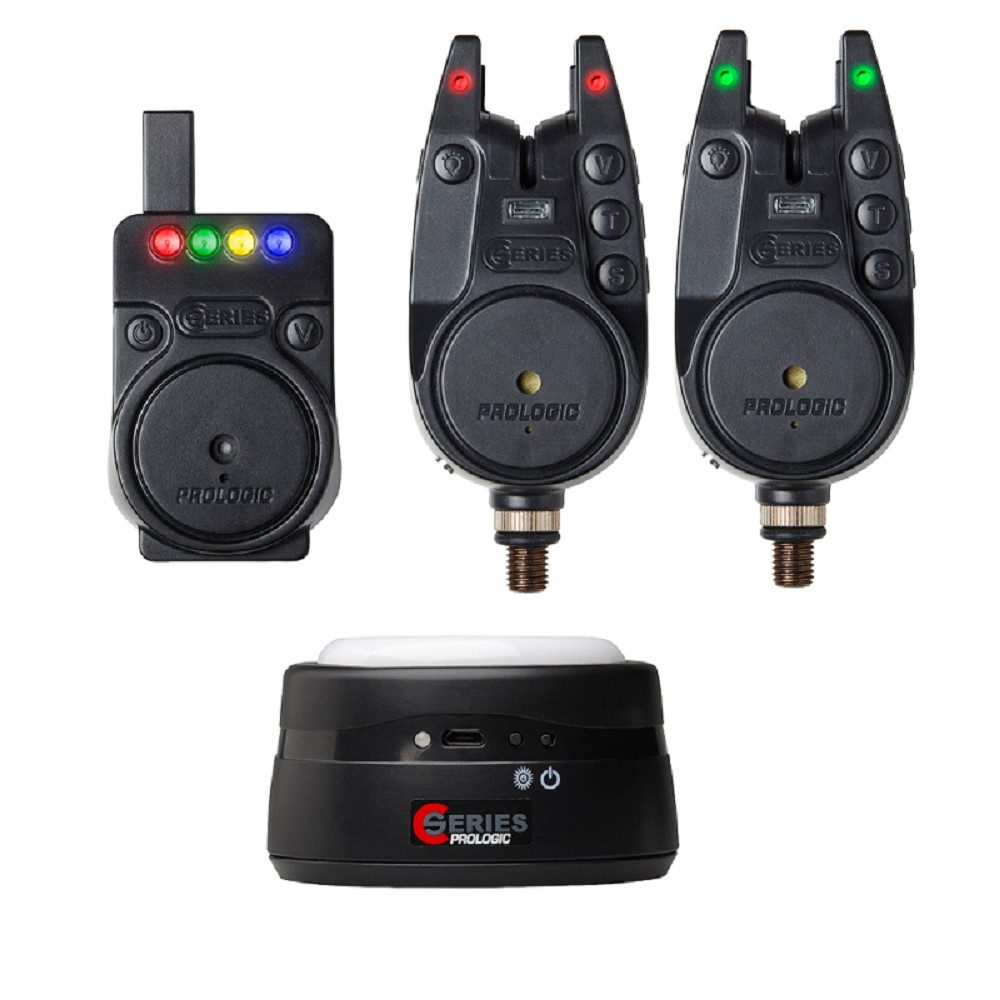 Prologic elektronischer Bissanzeiger C-Series Alarm 2+1+1 3+1+1 Red Green Yellow Funk Bissanzeiger Set, (Spar-Set), sechs Lautstärke- Empfindlichkeitsstufen sowie sechs verschiedene Töne