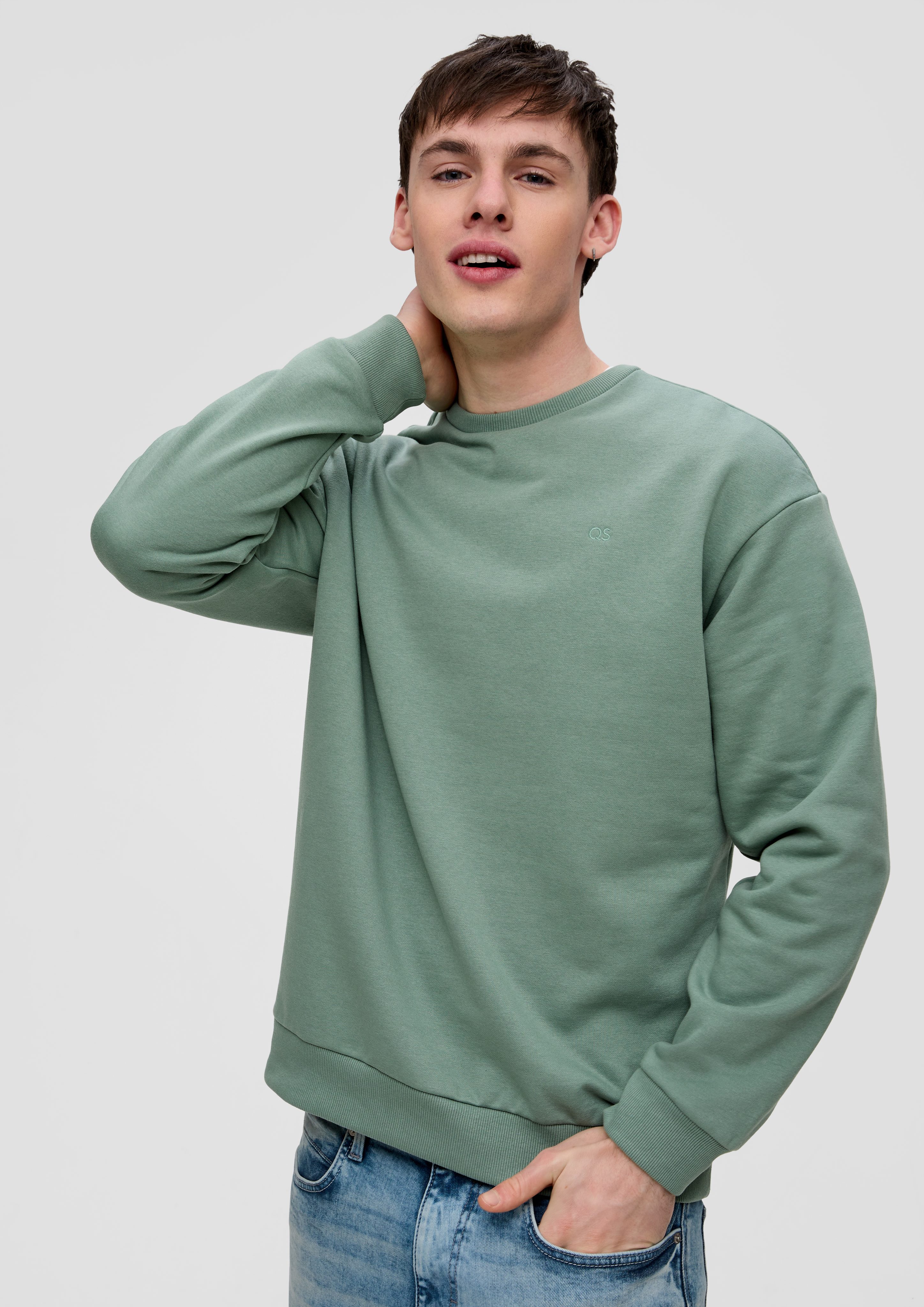 QS Sweatshirt Sweatshirt mit Logo-Stickerei Stickerei günstig online kaufen