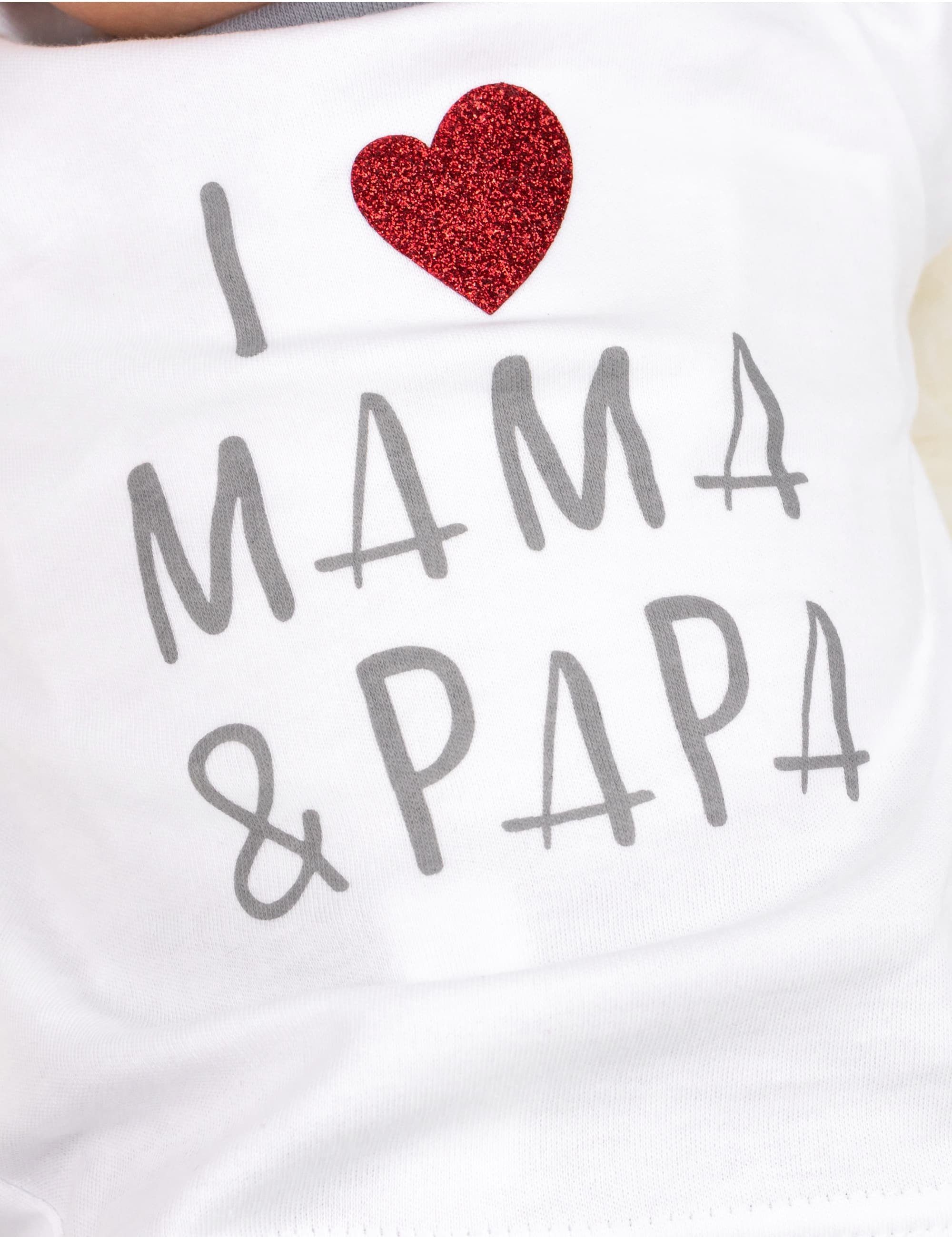 Shirt Baby Sweets Mama 1-tlg., Teile) Papa & love (Set, I Hose 2 & Set