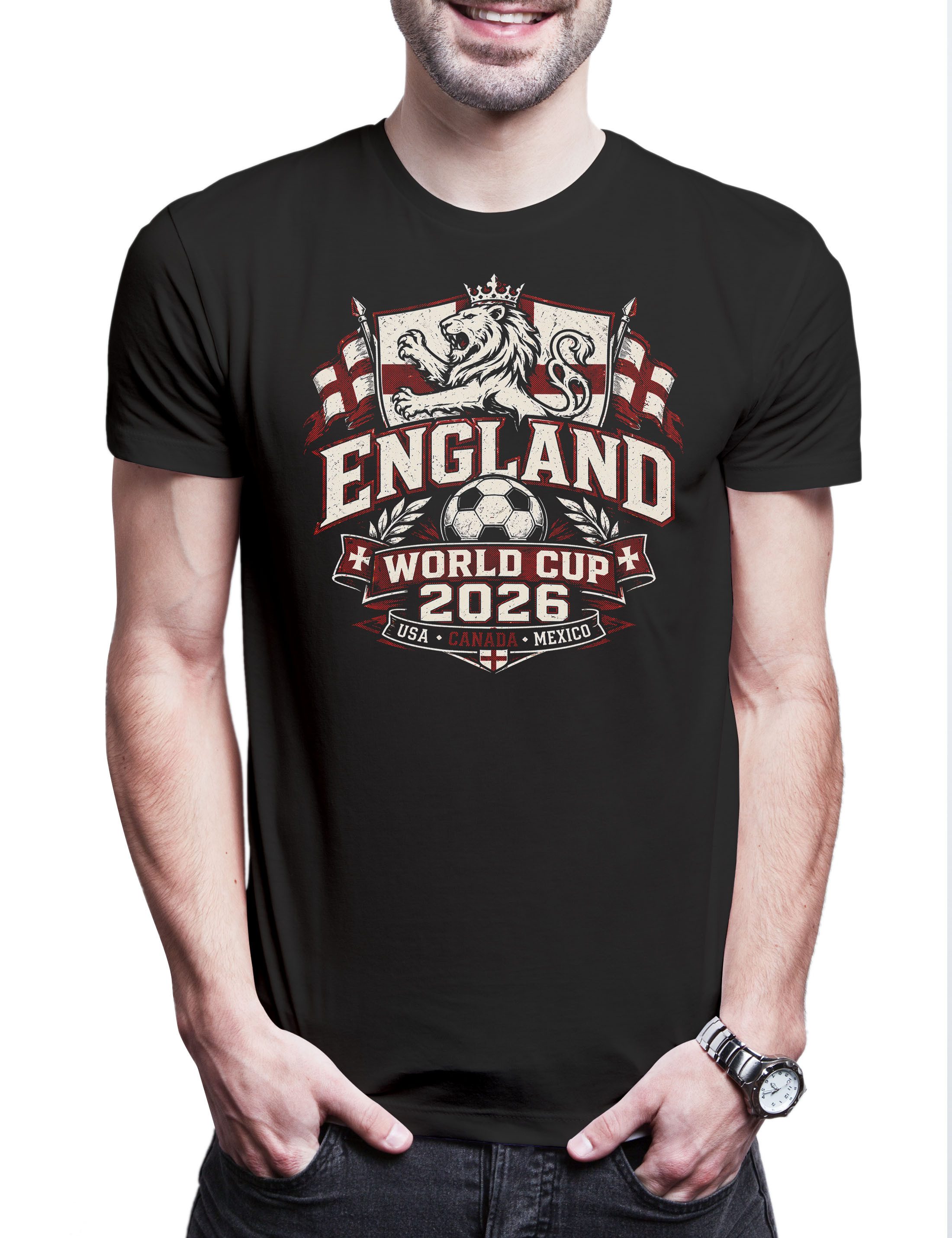 Urban Backwoods Print-Shirt Team England 2 Herren T-Shirt Great Britain Albion Three Lions London (1-tlg) Britannia Wembley StGeorge Fußball