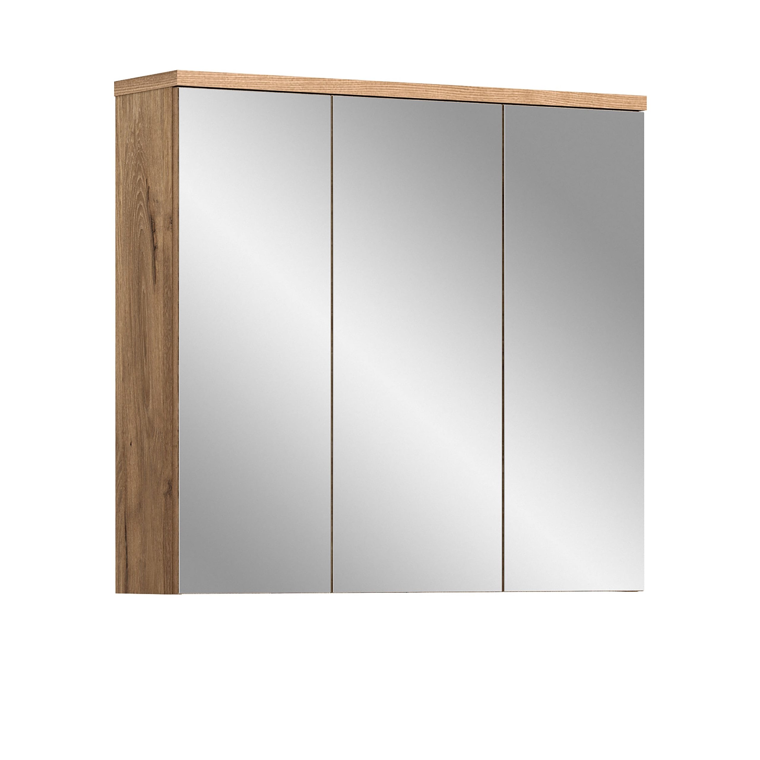 Newroom Spiegelschrank Nox Oak NB 80 cm Spiegelschrank Nox Oak NB Spiegelfront Modern Spiegel Wandspiegel Bad