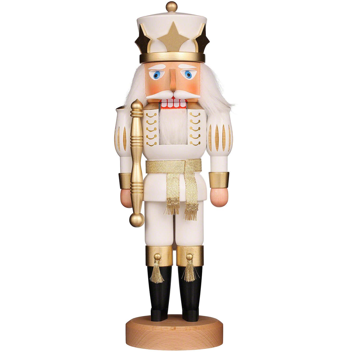 Christian Ulbricht Nussknacker Prinz weiß/gold lasiert (39cm) Nussknacker von Christian Ulbricht