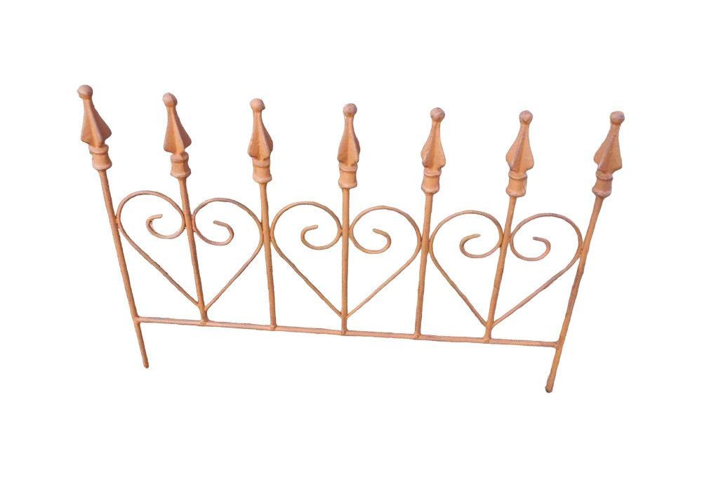 Deko-Impression Rankgitter Steckzaun Rankgitter Rankhilfe Beetbegrenzer Eisen massiv Rost 54 cm, 1 St.
