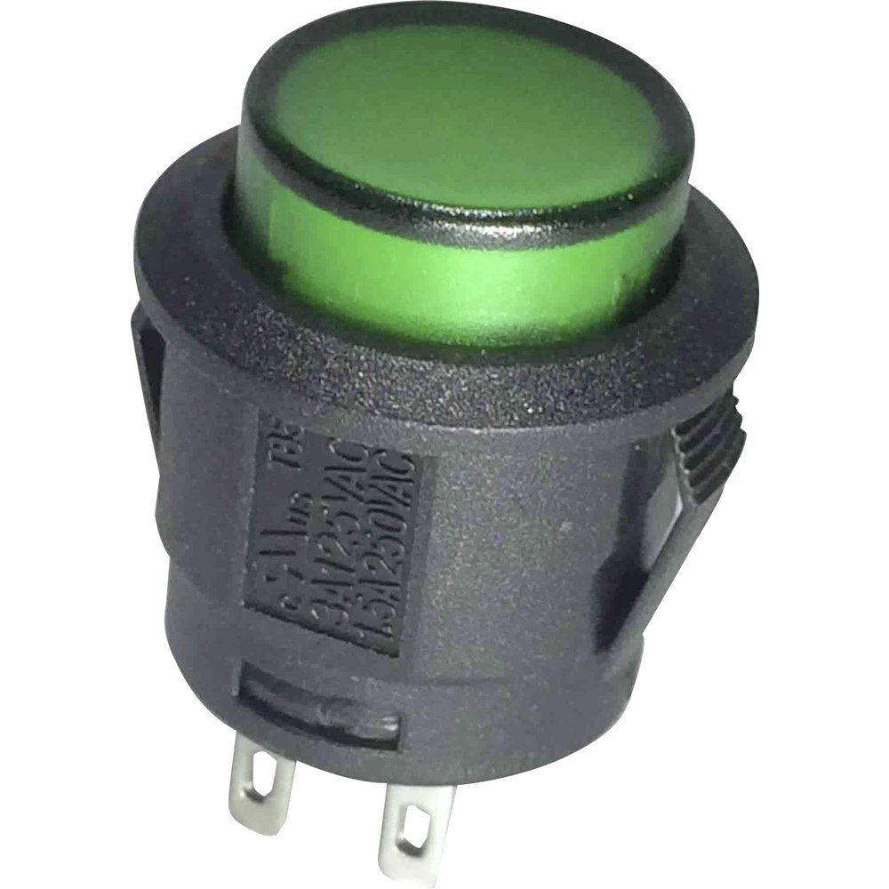 Schalter TRU COMPONENTS 1587763 TC-R13-527AL-02GN Drucktaster 250 V/AC 6 A 1 x