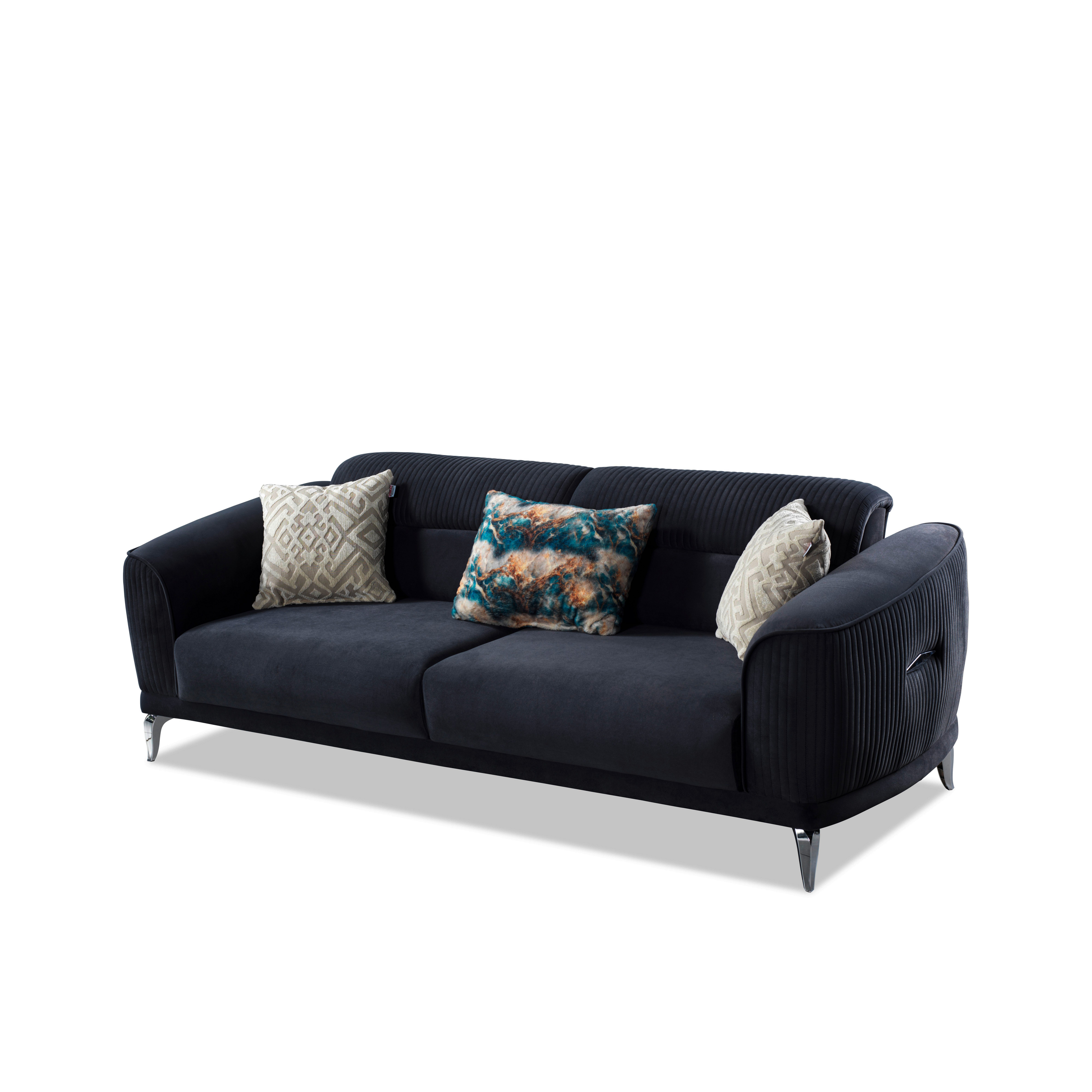 Palms-Store Sofa Neapel mit in versch. Samtstoff-Farben & Sitzvarianten, Spar-Set, 3-Sitzer mit praktischer Bettfunktion