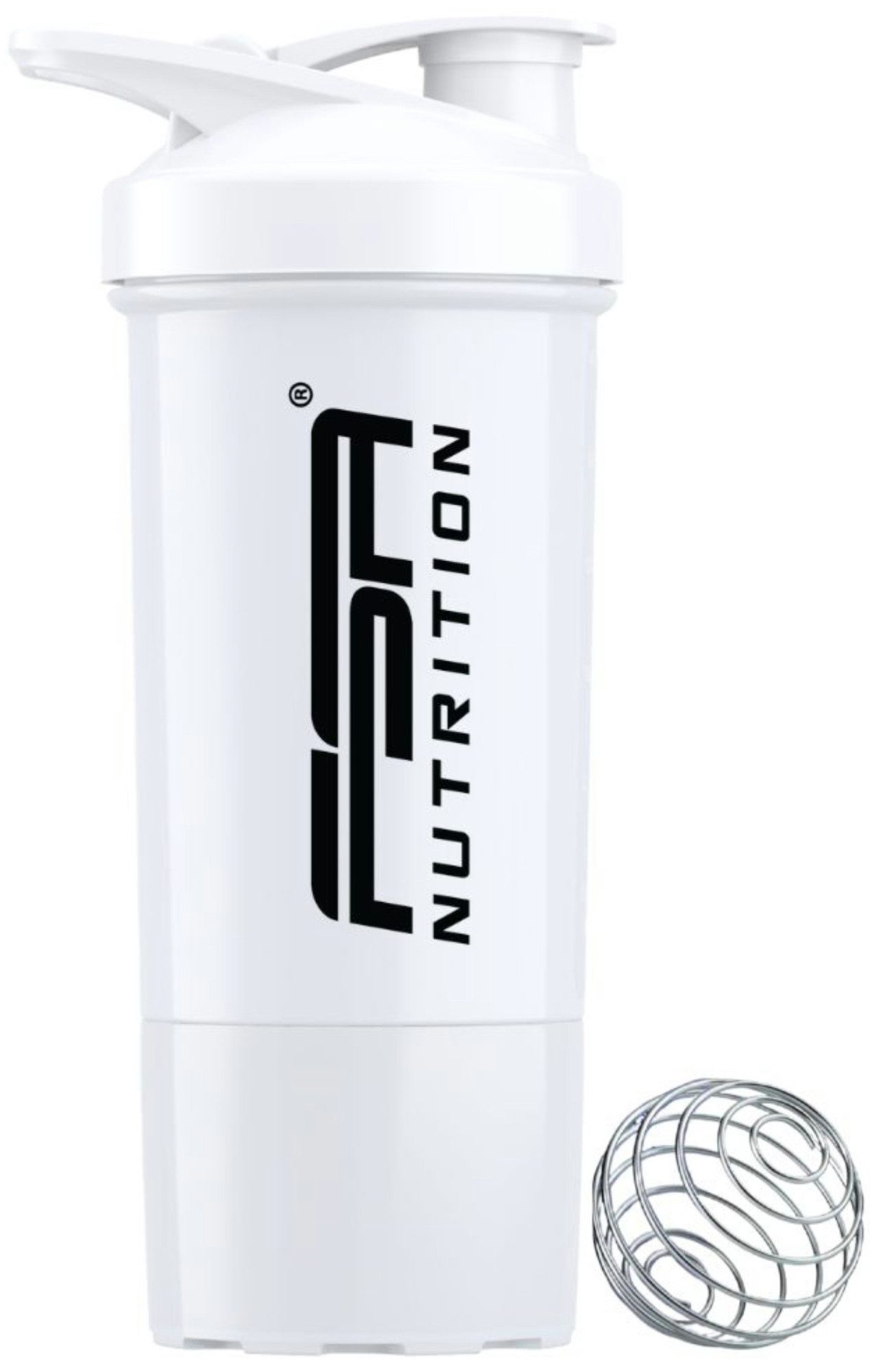 FSA NUTRITION Protein Shaker mit Pulverfach & Mischkugel - Auslaufsicher & Spülmaschinengeeignet, Shaker mit Pulverfach, Skala und Mischsieb - für Krafttraining