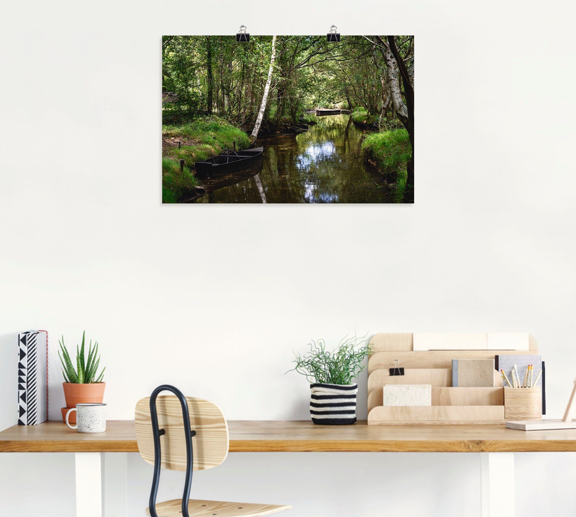 Wandbild Artland Waldbilder St), Frankreich, oder Flusslandschaft Größen Poster als Romantische versch. Wandaufkleber (1 in Alubild, Leinwandbild,