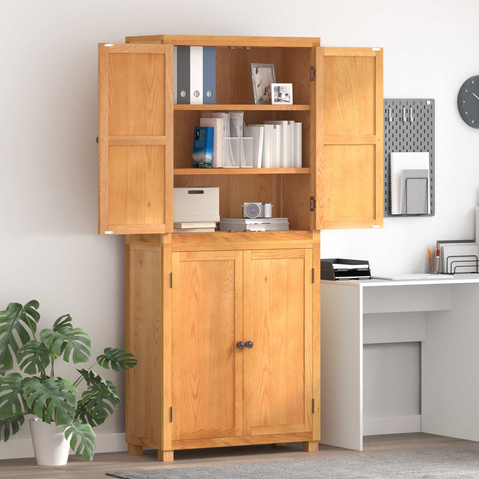 vidaXL Highboard Braun - 185 cm Aufbewahrungsmöbel-Set mit Speicher mit Tür Braun Span