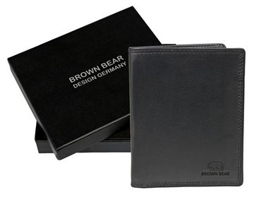 Brown Bear Kartenetui Classic 8015 - 9 Kartenfächer Echtleder, kein Münzfach KFZ-Schein 4 Ausweisfächer Schwarz
