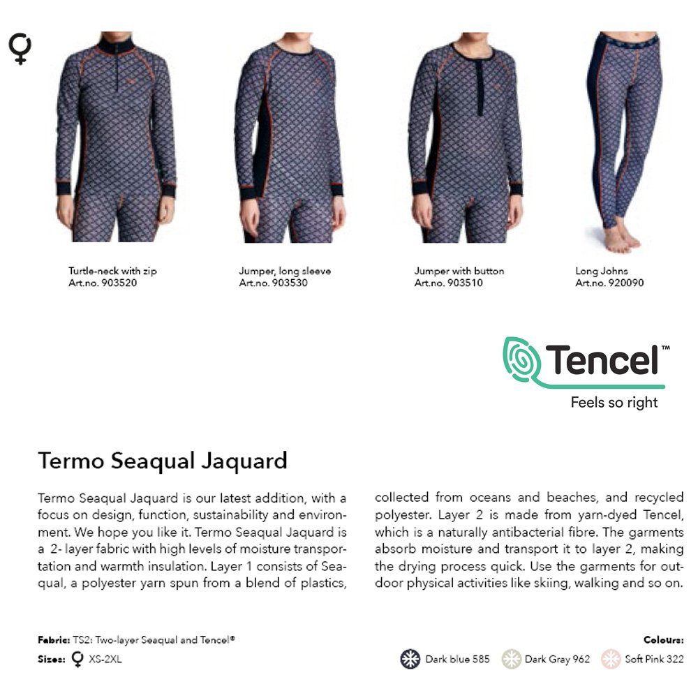 Original Zip Damen Jaquard mit Seaqual - Longsleeve Tencel Termozeta 2.0 - Langarmshirt