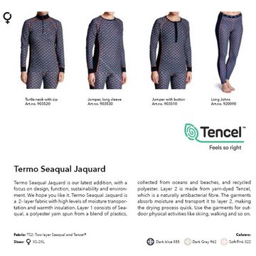 Termozeta Langarmshirt Tencel - Seaqual Jaquard Light 2.0 - Longshirt Damen - blau