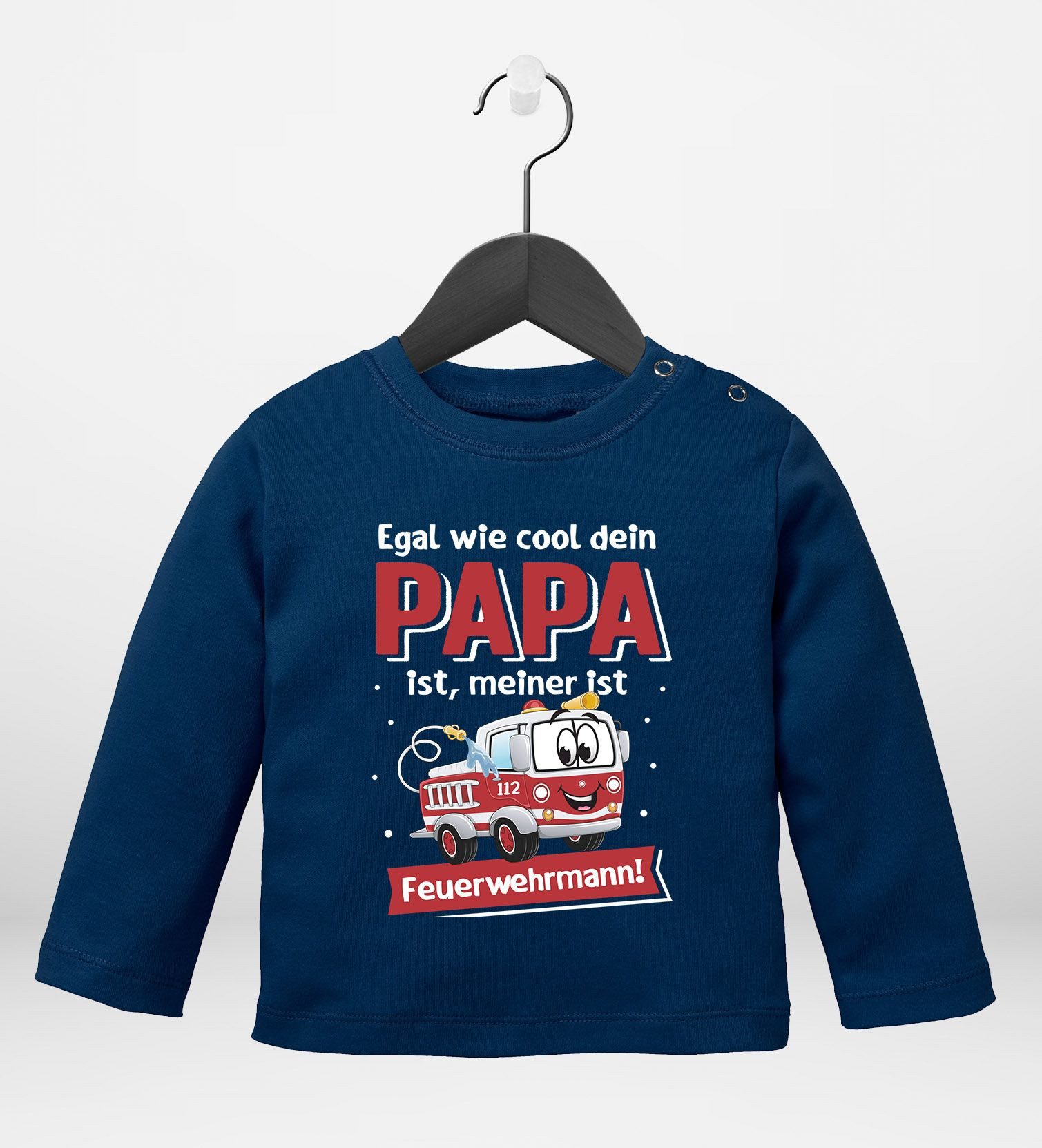 Rundhalsshirt Baby Langarm-Shirt Egal wie cool deinen Papa ist, meiner ist