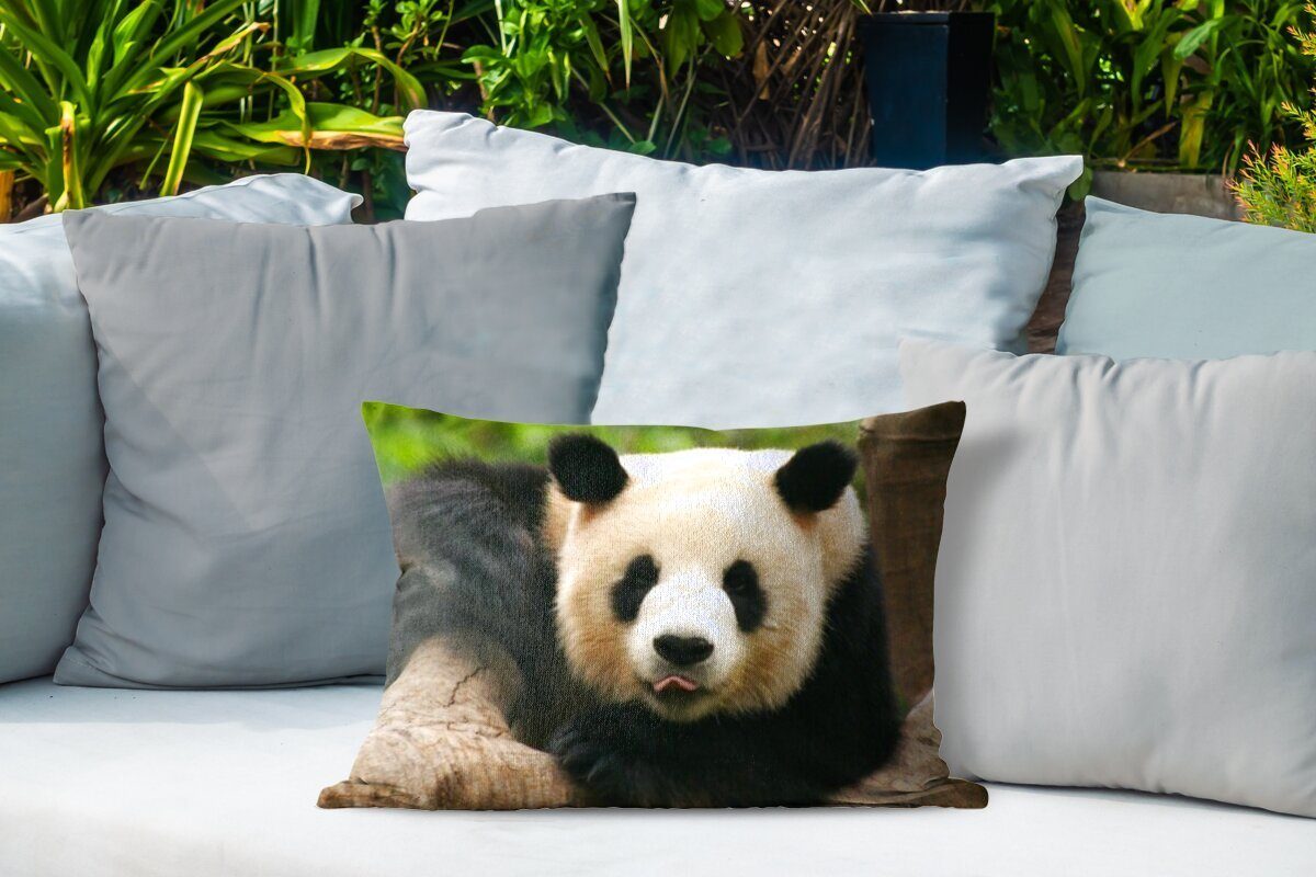 MuchoWow Dekokissen Tiere - Panda Bäume, Outdoor-Dekorationskissen, Dekokissenbezug, Kissenhülle - Polyester