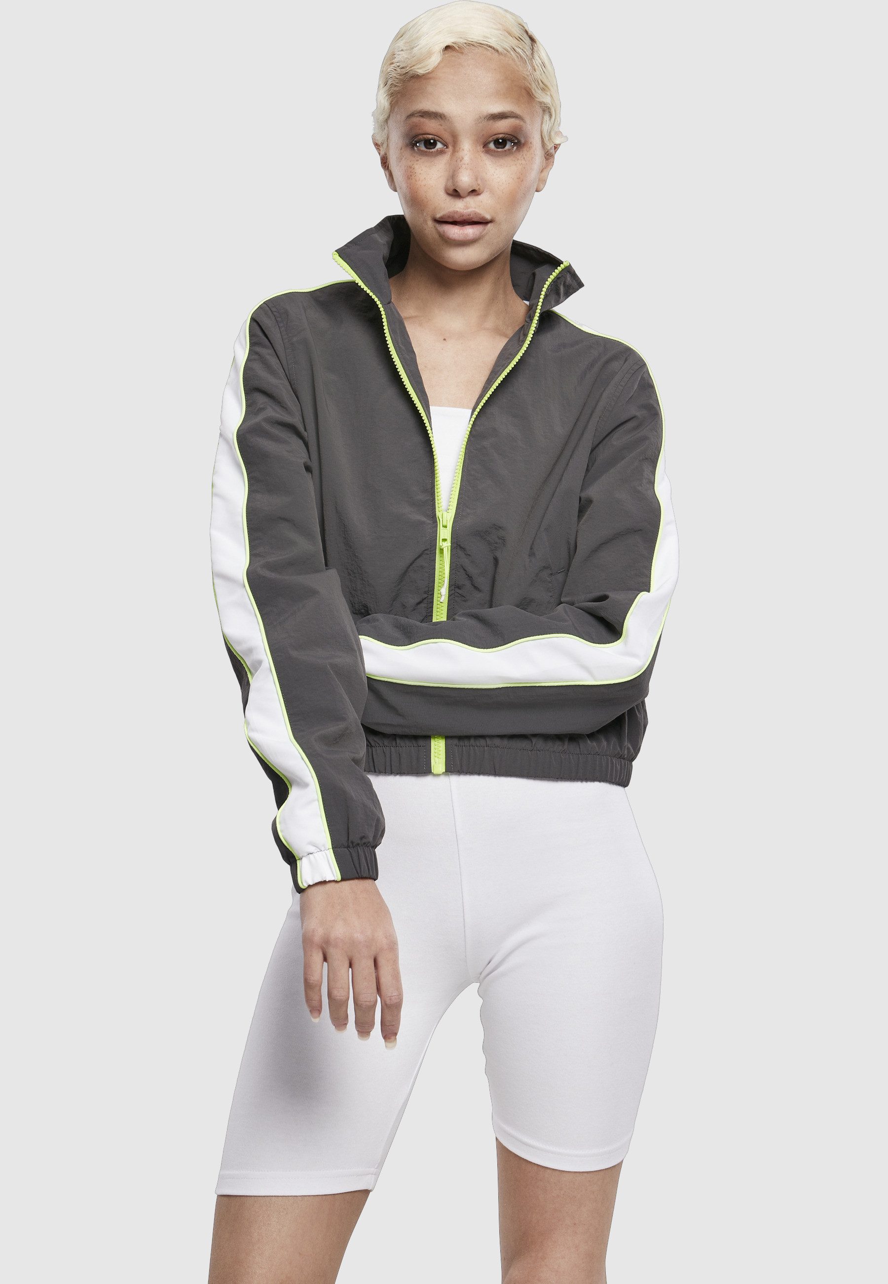 URBAN CLASSICS Allwetterjacke Urban Classics Damen Ladies Short Piped Track Jacket (1-St)