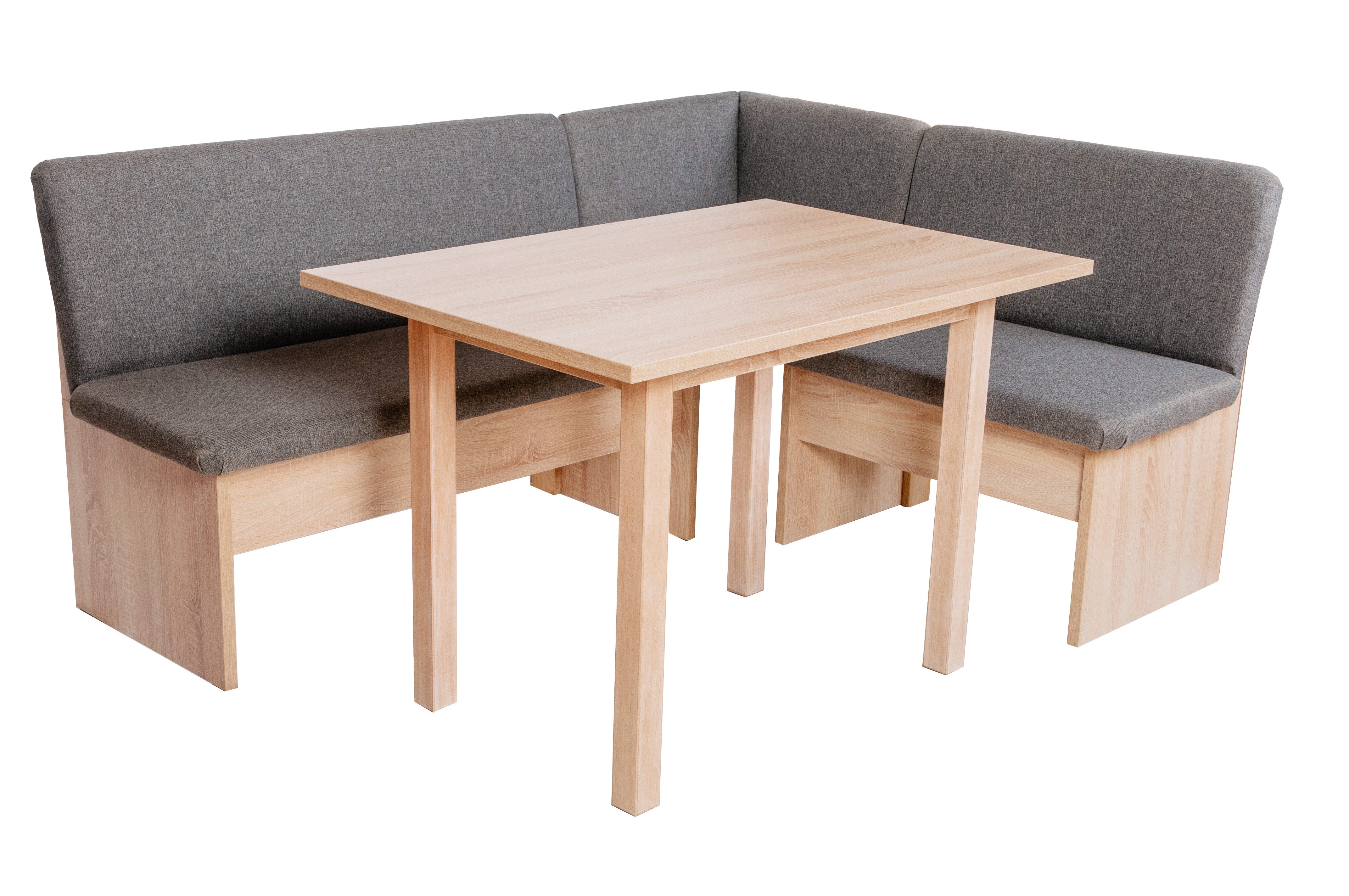 kundler home Eckbankgruppe mit Truhe, Esszimmertisch Füße Echtholz, Esszimmerbank mit Rückenlehne, (Set), Bestehend aus Eckbank und Tisch