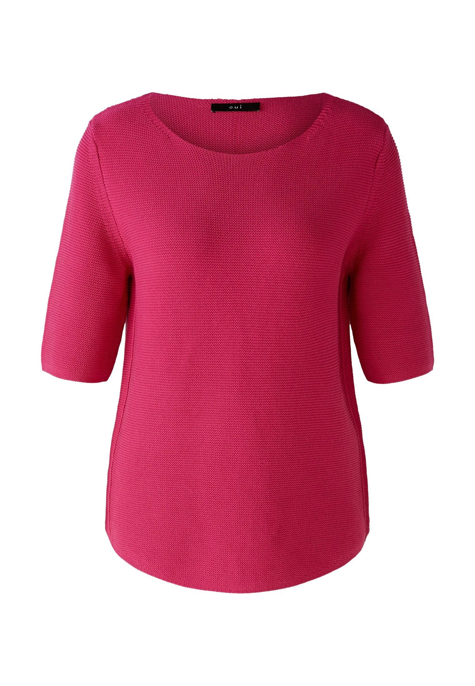 Oui Rundhalspullover Pullover reine Baumwolle