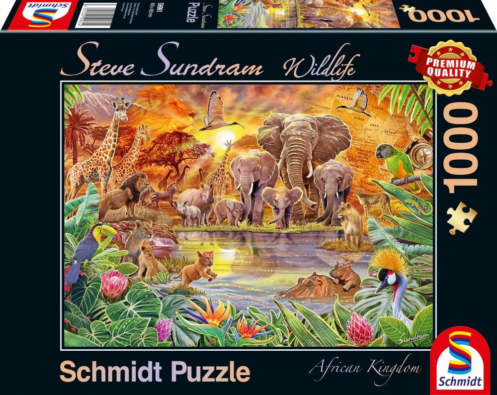 Schmidt Spiele Tiere Puzzleteile 59982, 1000 Wildlife Afrikas Sundram Steve Puzzle