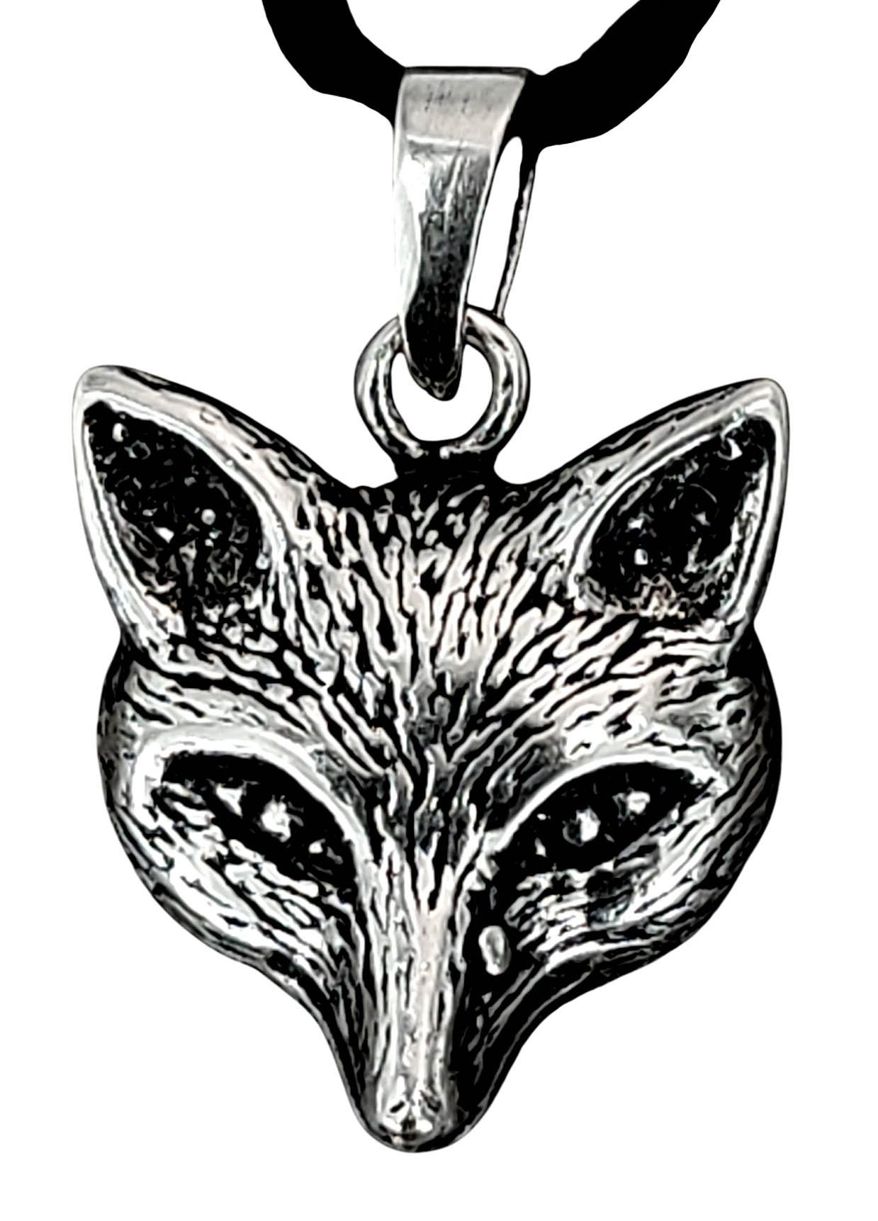 Kiss of Leather Kettenanhänger Fuchskopf 925 Sterling Silber Fox Fuchs Kopf Jagdschmuck