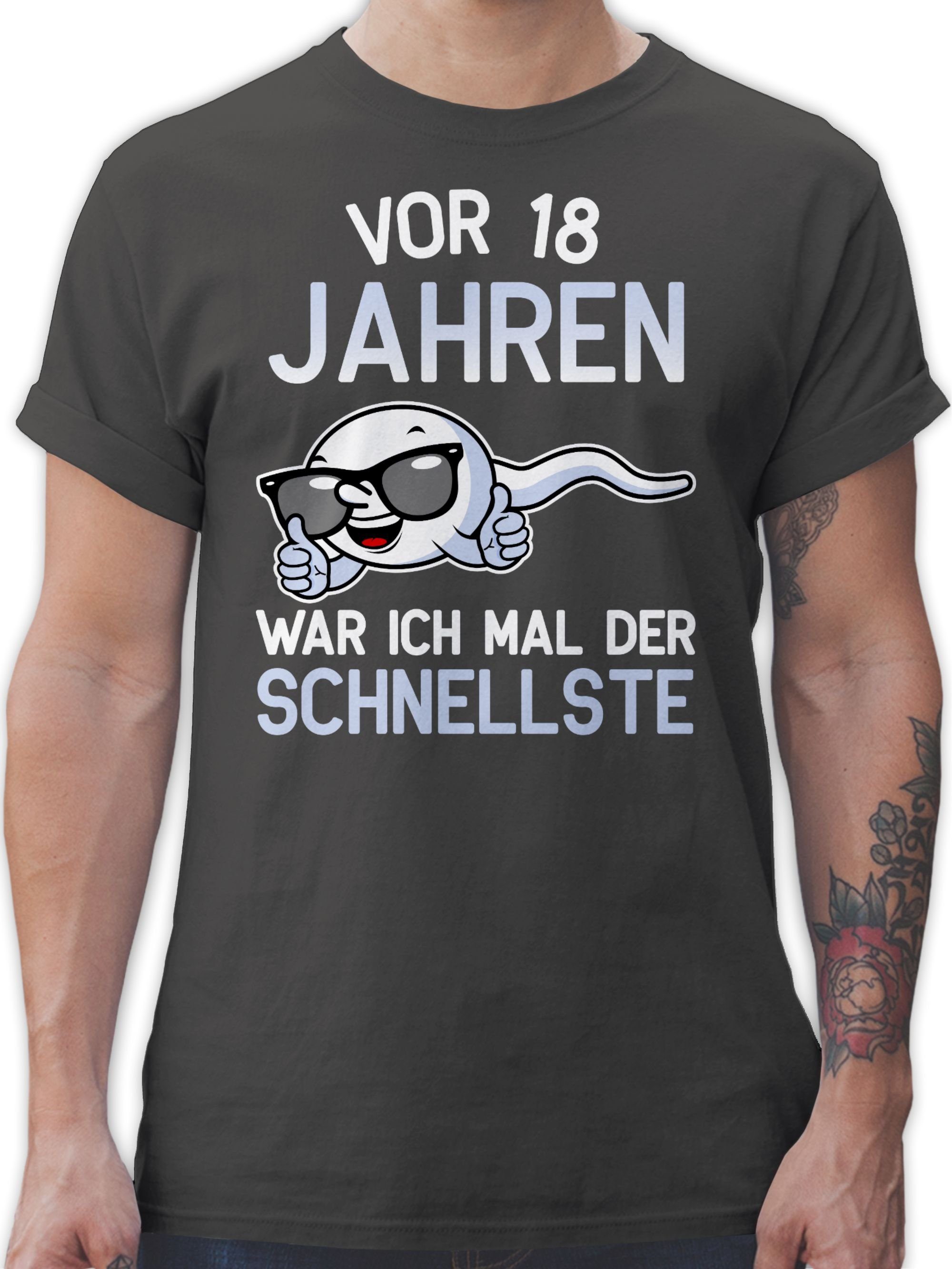 Shirtracer ich 18. T-Shirt Vor Geburtstag war Dunkelgrau der 01 Jahren mal 18 Schnellste