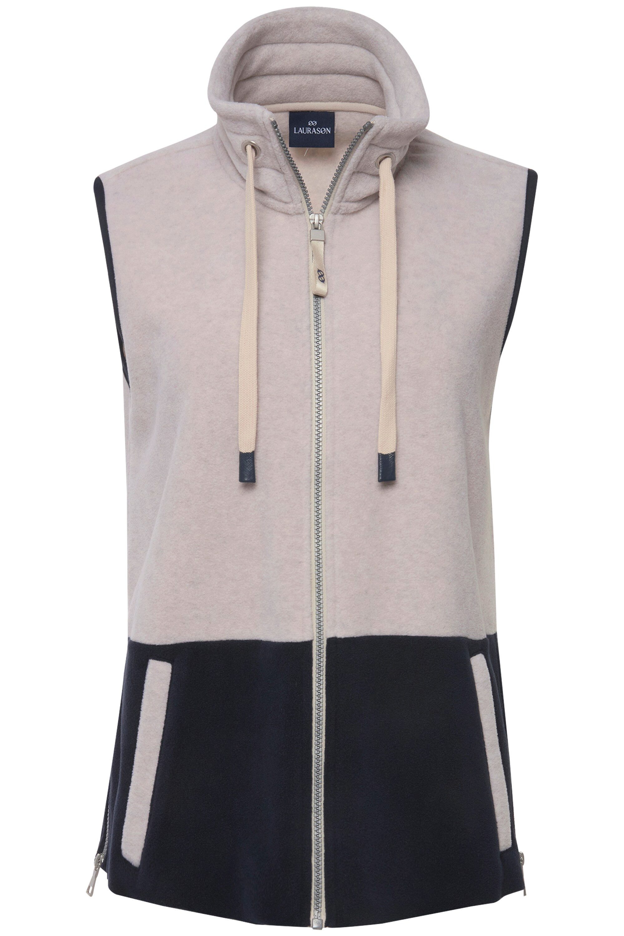 Laurasøn Steppweste Weste Fleece Colorblocking Stehkragen günstig online kaufen