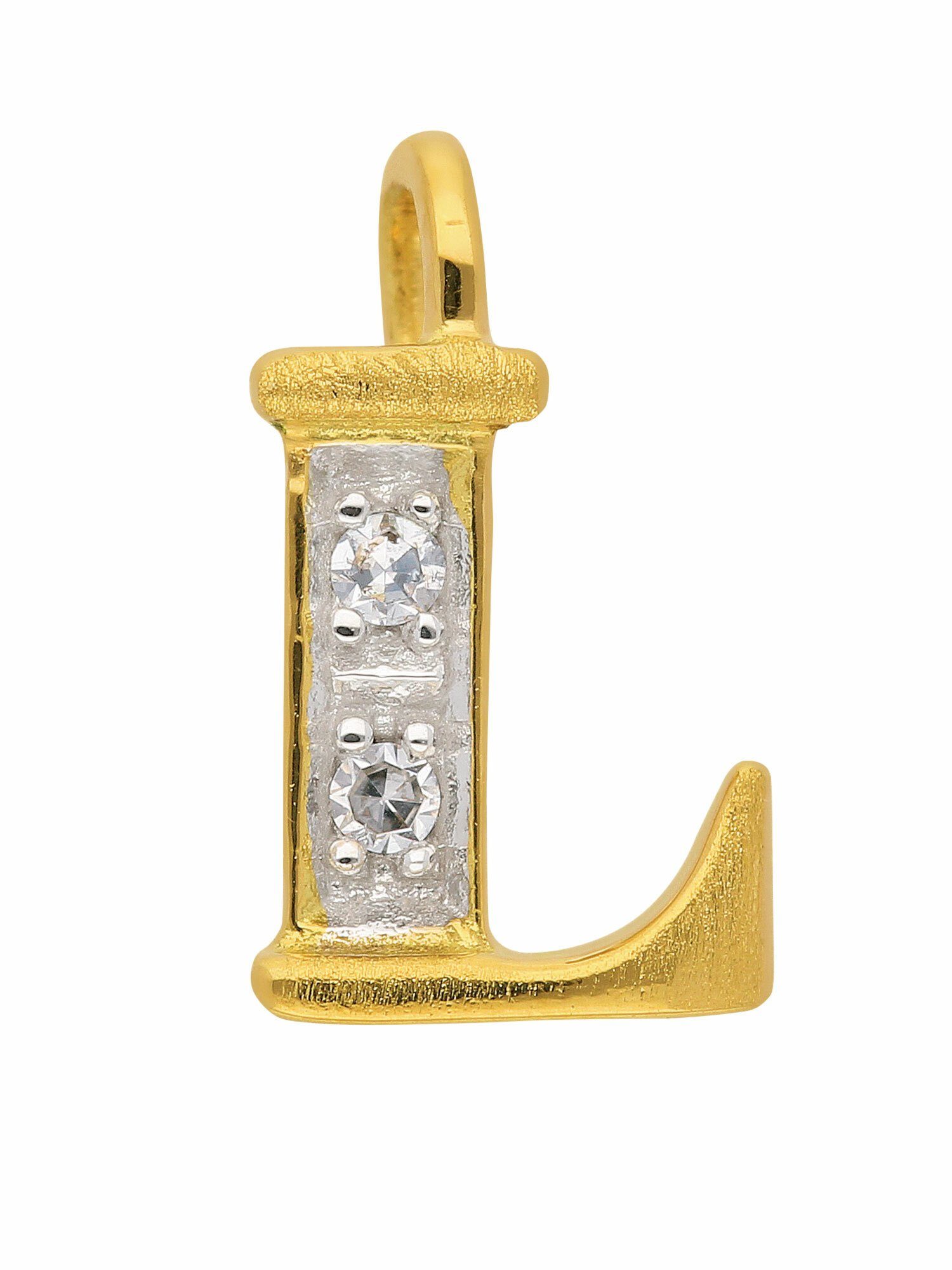Adelia´s Buchstabenanhänger 585 Goldschmuck Damen Diamant mit Gold mit Buchstabenanhänger für Diamant, Herren &