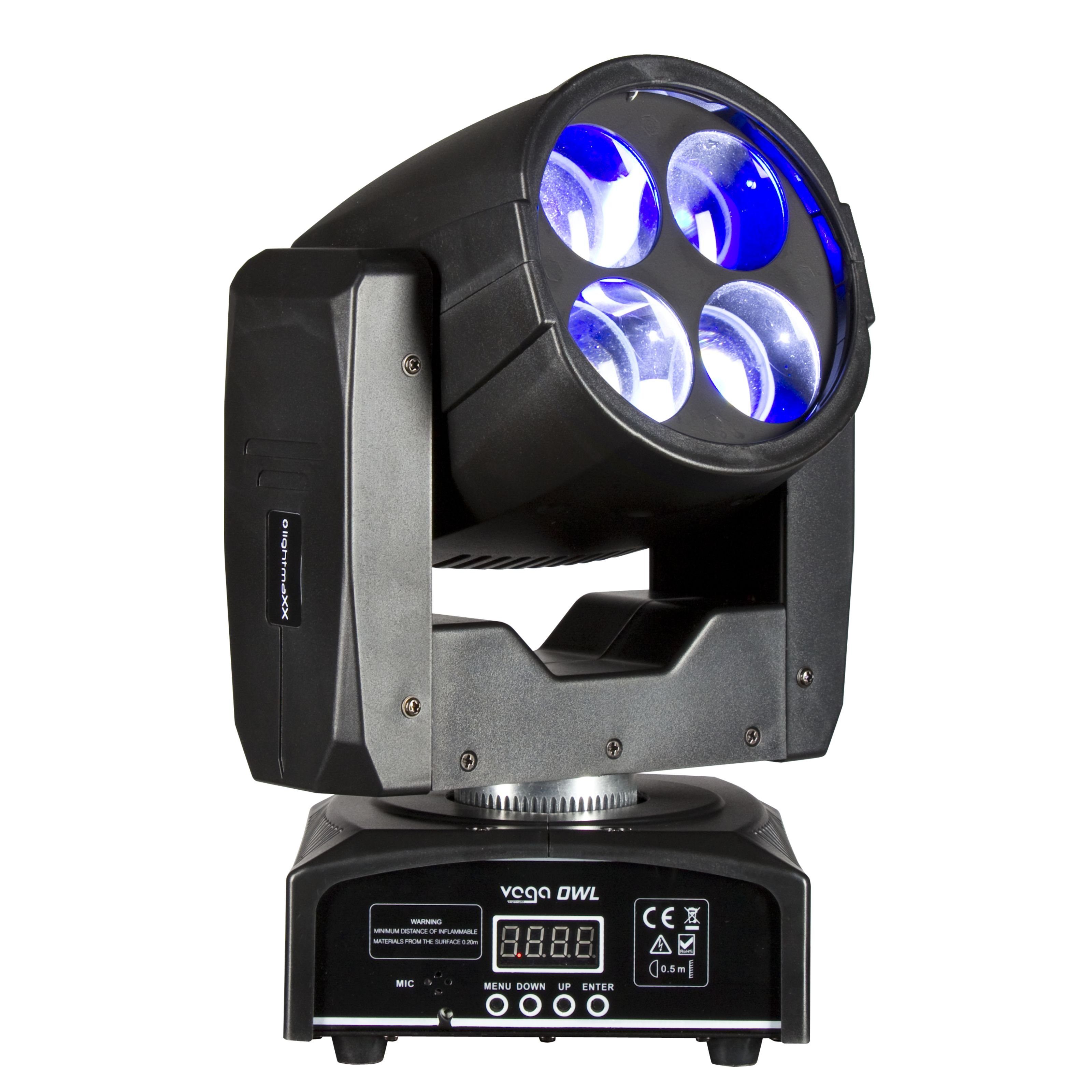 lightmaXX Discolicht, VEGA OWL Beam - Scanner + 4°-60° 4x10W, FX