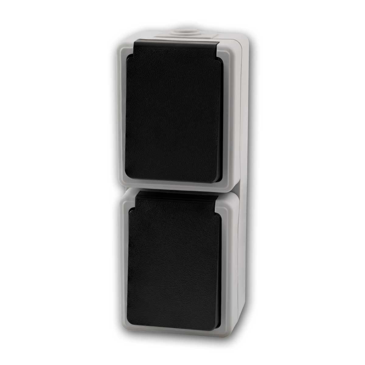 McPower Aufputz-Steckdose Feuchtraum Doppelsteckdose "Taff" 250V/16A IP44 vk