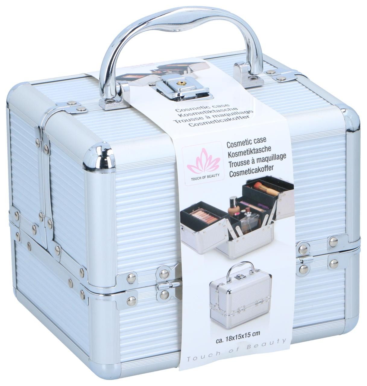 Kosmetikkoffer Touch of Beauty Makeup Koffer Silber