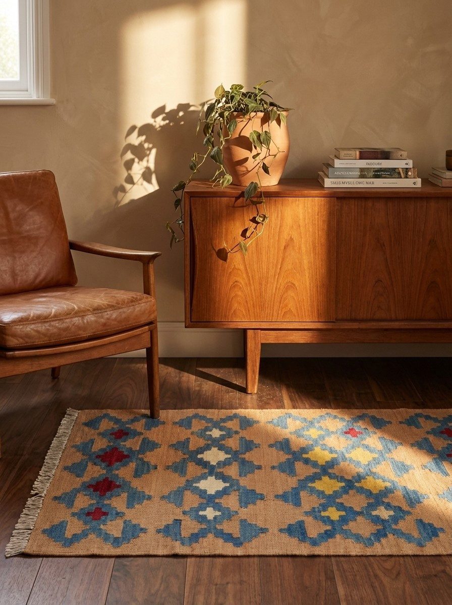 Looma Teppich Kelim Gashgai 91x61cm, rechteckig, Höhe: 5 mm, Gashgai, Schurwolle, Unikat