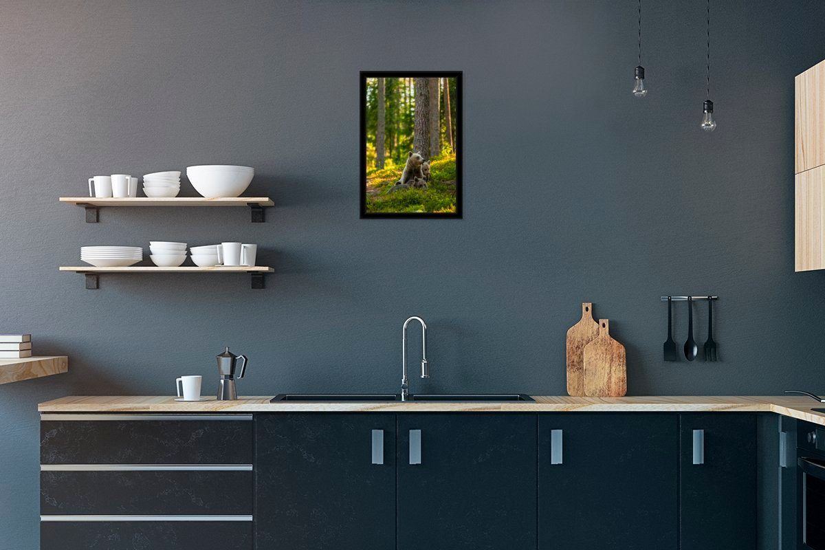 Poster Bär - Braun - Wald