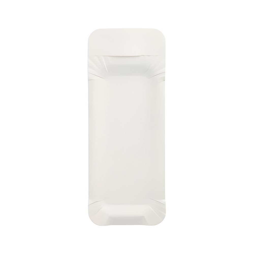 PAPSTAR Pappteller Teller, Pappe pure eckig 8 cm x 21 cm weiss mit Anfasser 250 Stk