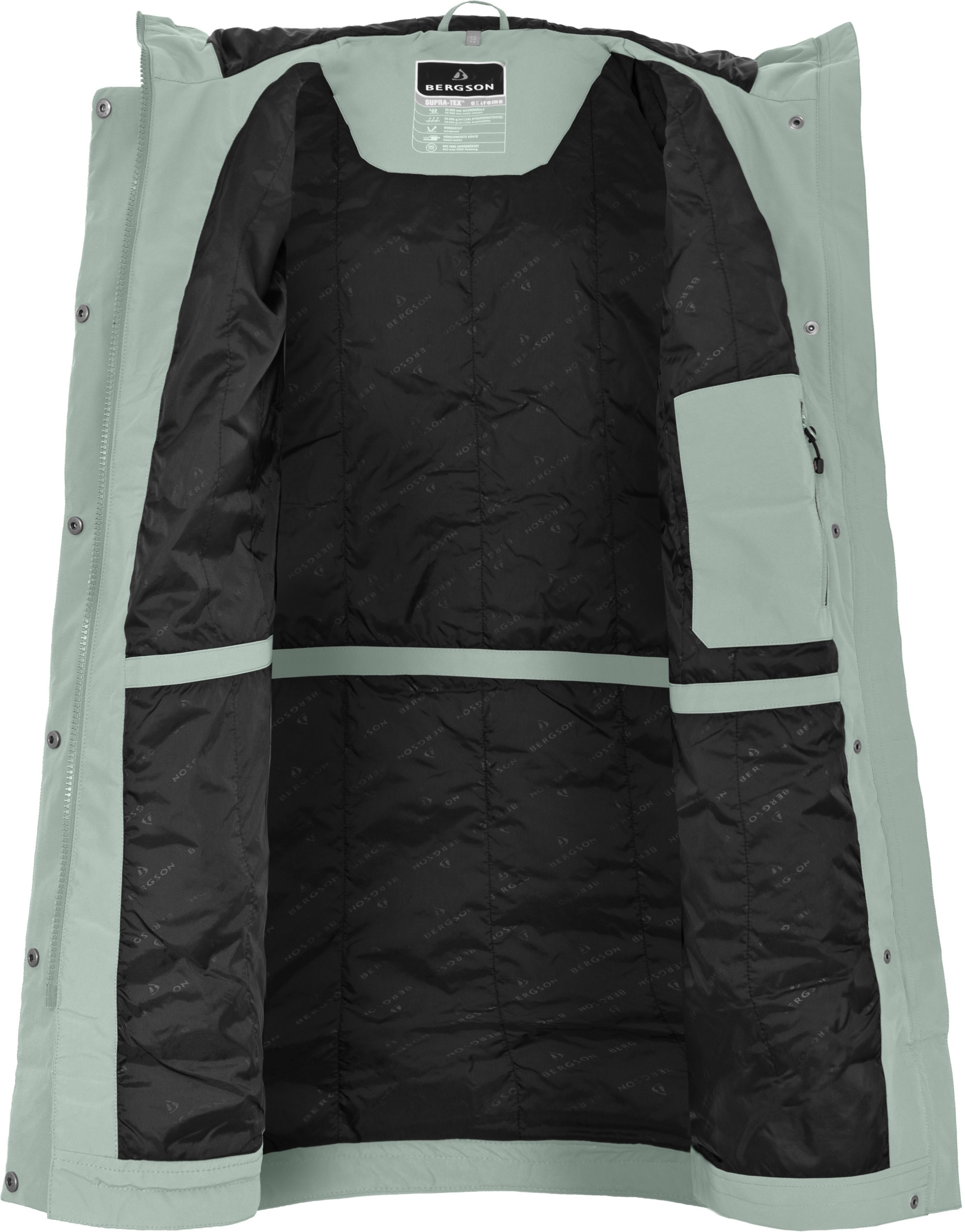 Bergson Winterjacke VERLA Thermo Damen Regenmantel, leicht wattiert, 20.000 mm Wassersäule, Normalgröß – Bild 5 von 5