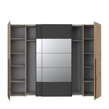 freiraum Kleiderschrank RAYONG in Artisan Eiche / Schwarz - 270,3x210x61,2cm (BxHxT)