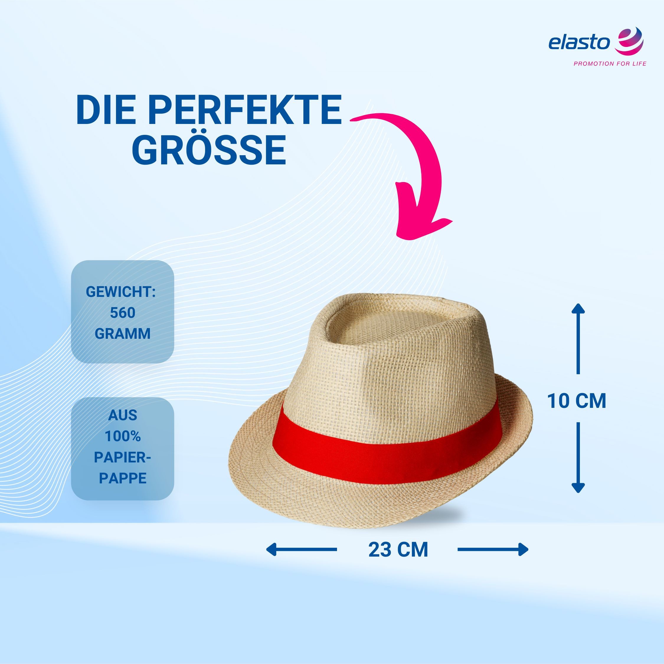 elasto Schirmmütze Sommerhut SALVADOR Sonnenhut Damen & Herren aus Papier/Stroh