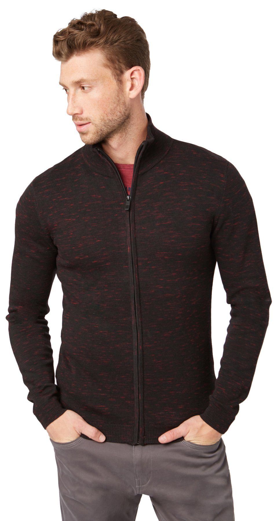 TOM TAILOR Strickjacke »fine knitted zip jacket« OTTO