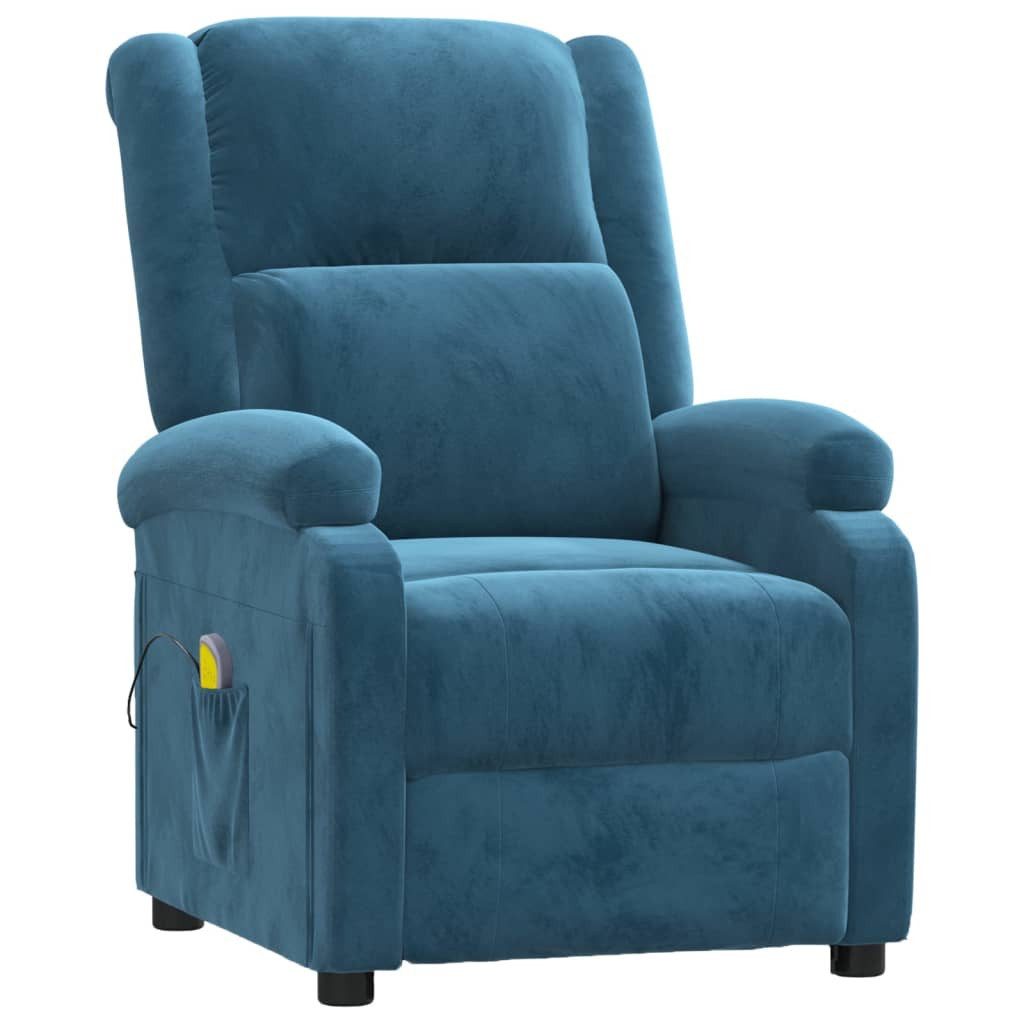 vidaXL Massagesessel Massagesessel Blau Samt (1-St) günstig online kaufen