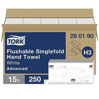 TORK Papierhandtuch Advanced, 2-lagig, Tissue mit Z-Falzung, hochweiß, 23x23 cm, 3750 Blatt