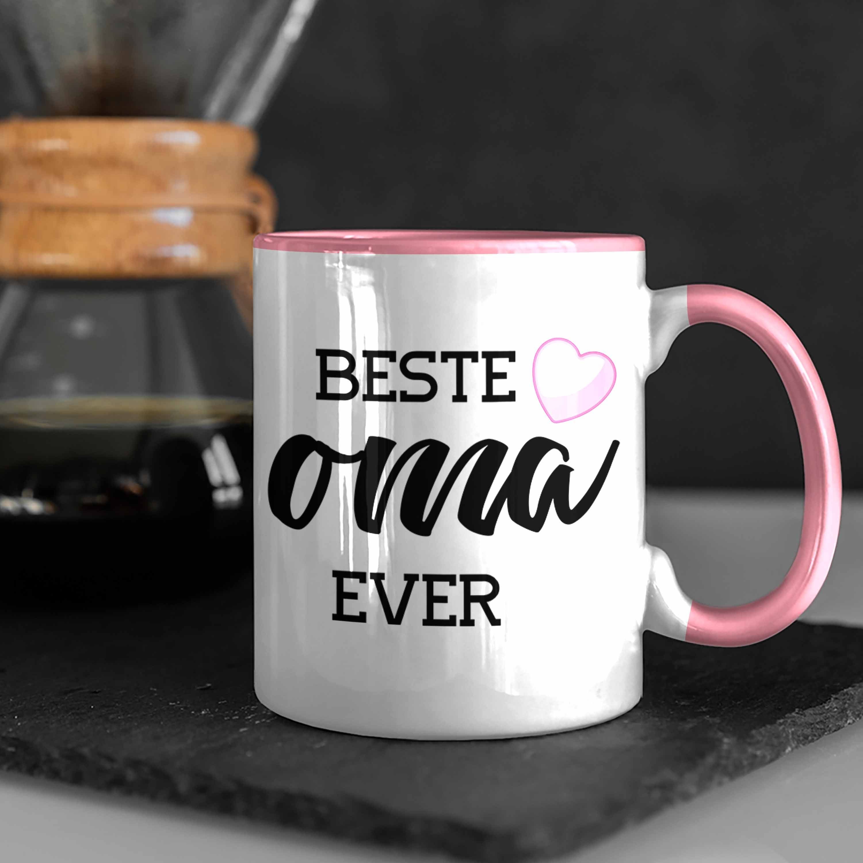 Weihnachten Trendation Welt Trendation Geschenk Geburtstag - Lustig Der Tasse von Beste Oma Funny Kaffeetasse Enkel Spruch Tasse Rosa