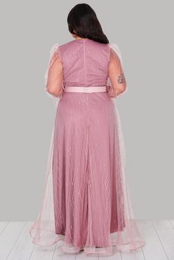 Modabout Abendkleid Langes Maxikleid Sommerkleid für große Größen - NELB0588D5157GÜL (1-tlg)