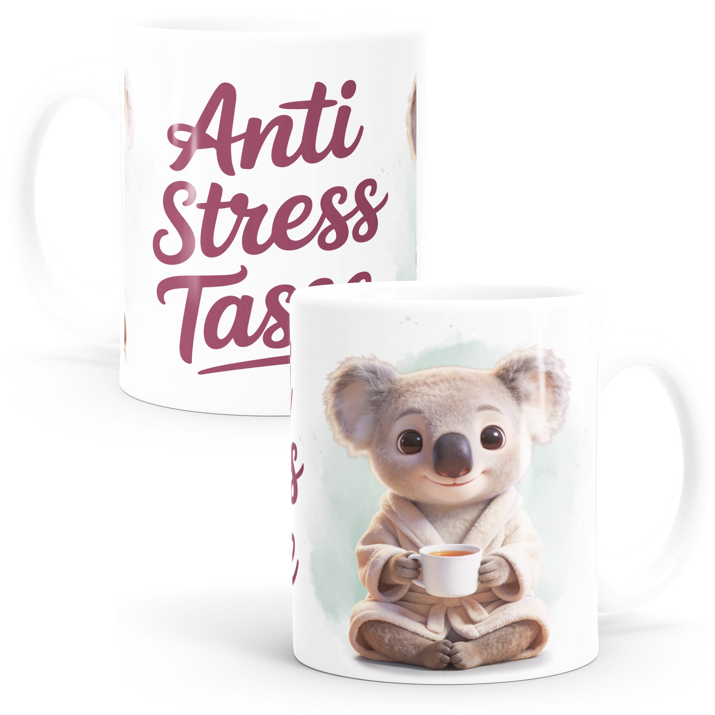 SpecialMe Tasse Anti Stress Tasse - Koalabär Motiv - Bürotasse, lustige Kaffeebecher, Keramik