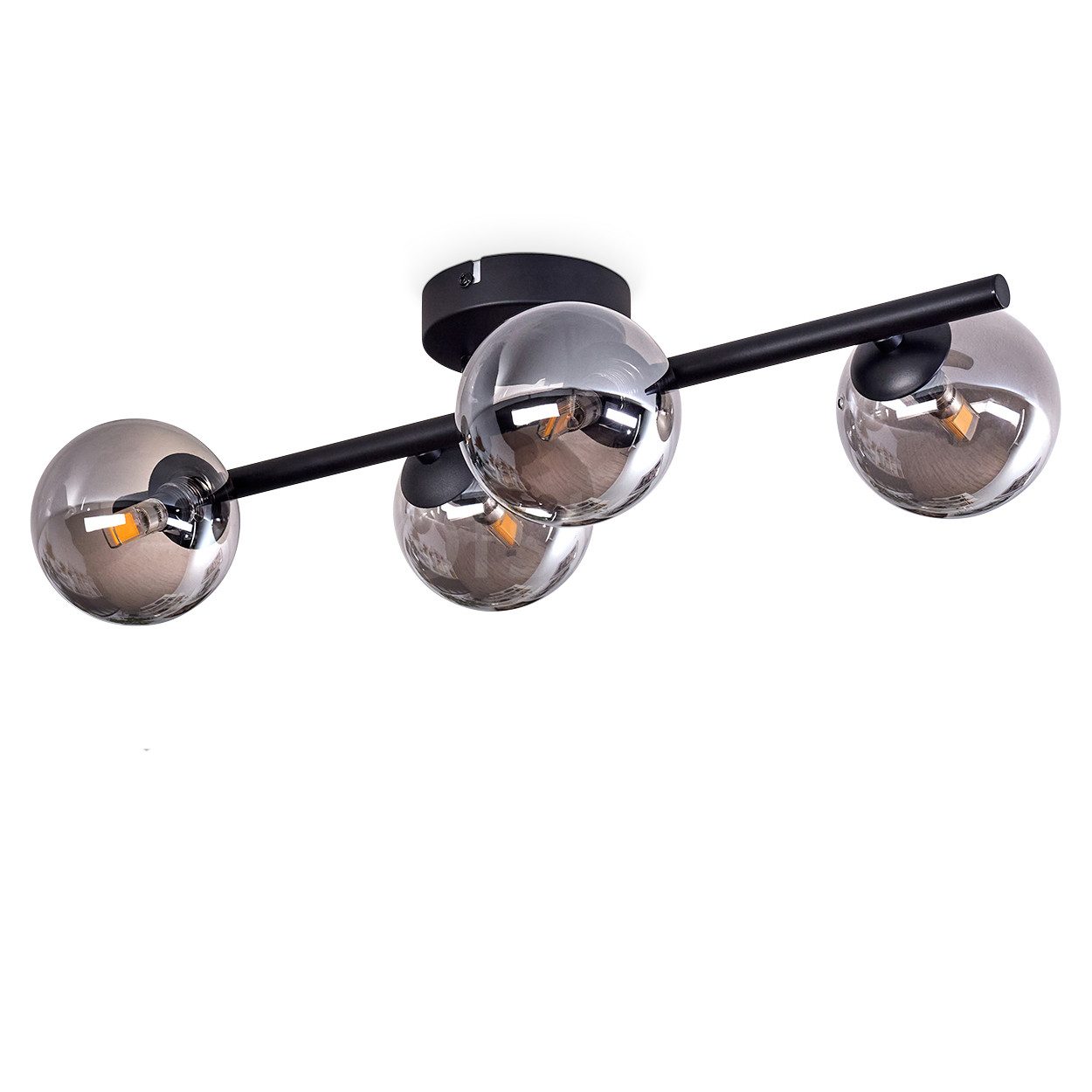 hofstein Deckenleuchte Deckenlampe aus Metall/Glas in günstig online kaufen