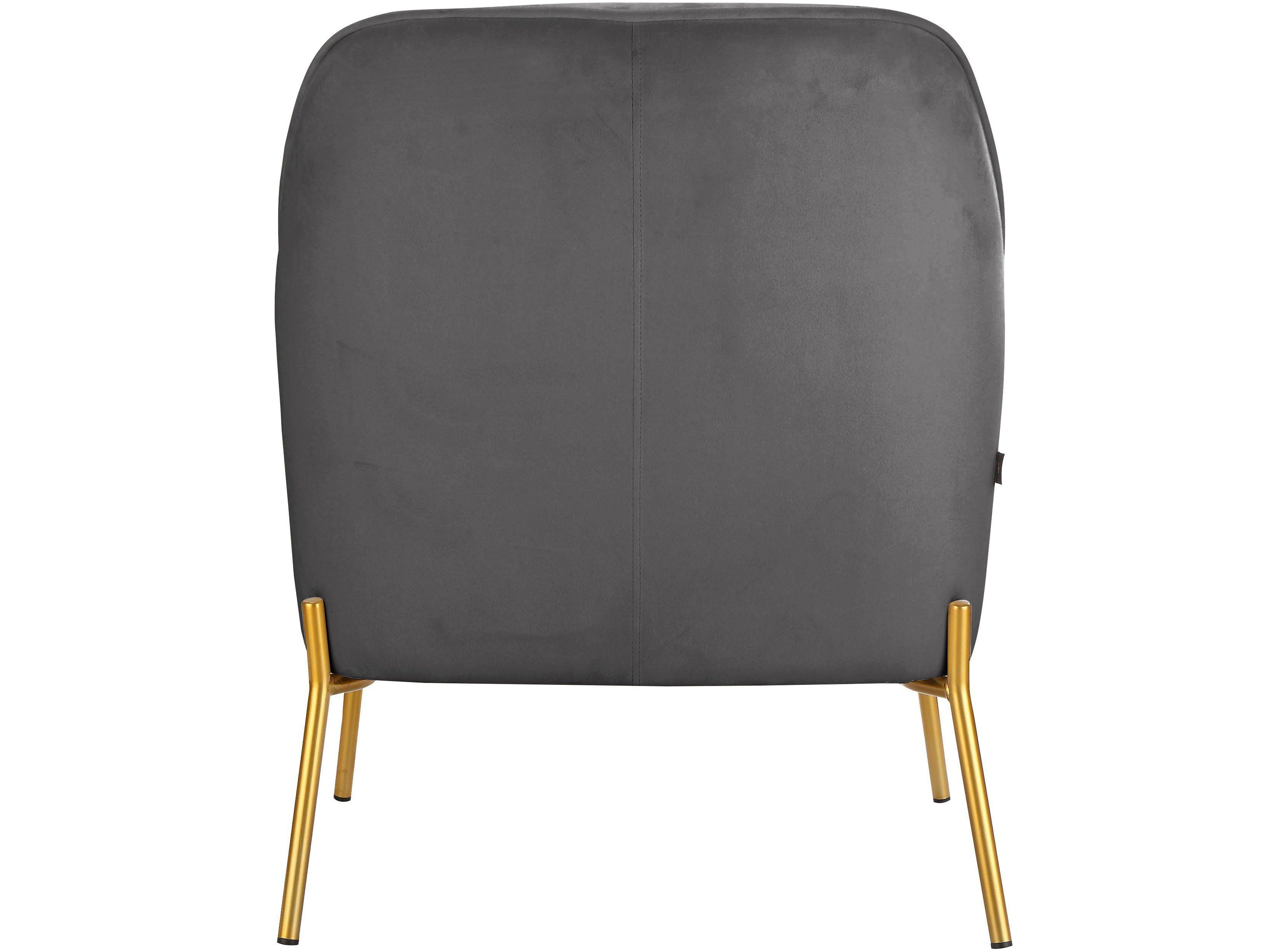 Sessel in Ritler, loft24 44 Bezug mit Armlehnen, grau cm Sitzhöhe Samtoptik,