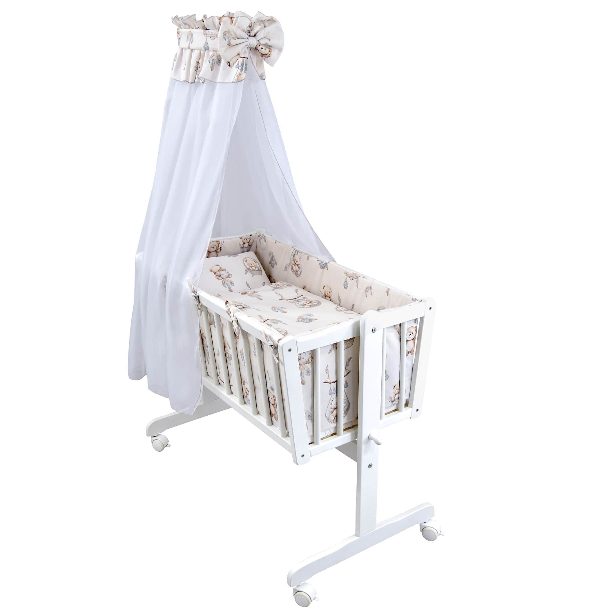 Baby-Delux Stubenbett Babywiege Komplettset, Schaukelwiege Weiß günstig online kaufen