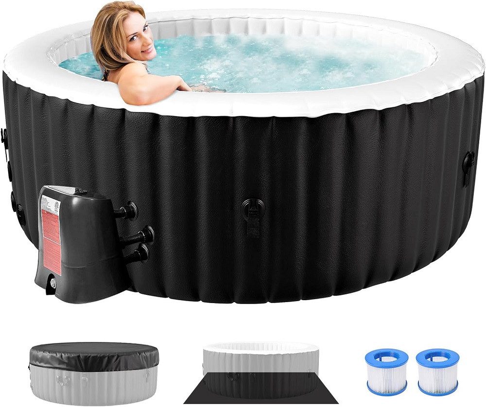 Meulbaty Whirlpool Aufblasbarer Whirlpool von Circle, (1-tlg), Tragbarer Outdoor-Whirlpool für 4 Personen