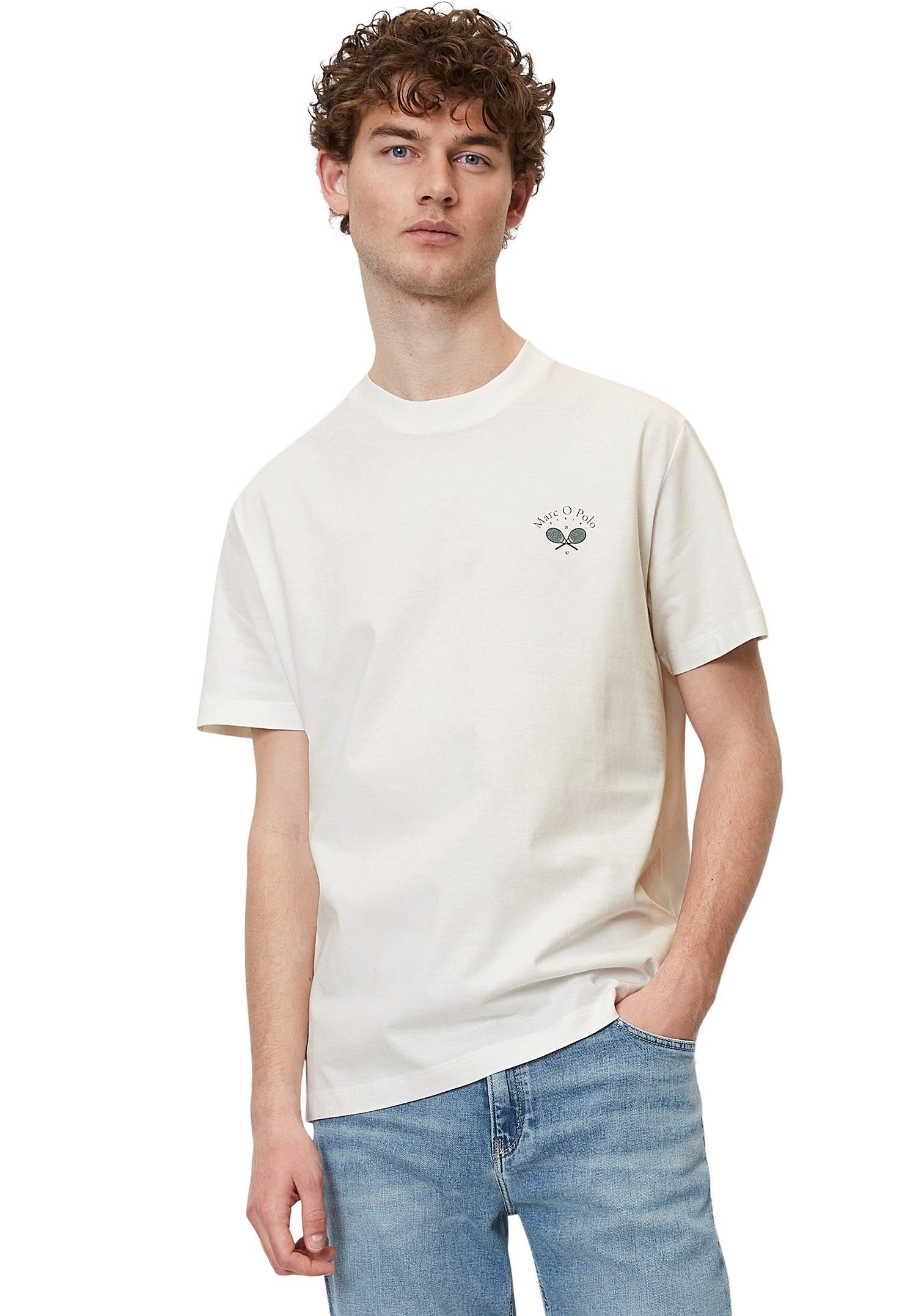 Marc O'Polo DENIM T-Shirt mit sportlichem Print in Brusthöhe wollweiß | T-Shirts