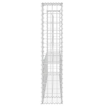 vidaXL Gartentor Gabionenkorb U-Form mit 2 Säulen Eisen 140x20x100 cm